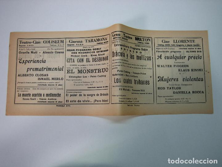 Carteles espect&aacute;culos: Antiguo programa de cines. Cartelera de peliculas 1973 - Foto 2