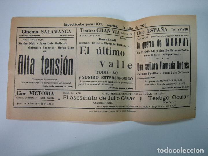 Carteles espect&aacute;culos: Antiguo programa de cines. Cartelera de peliculas 1973 - Foto 2