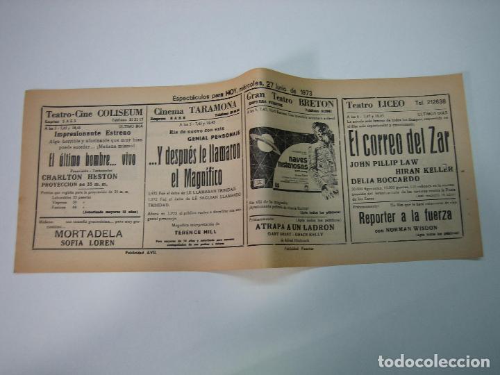 Carteles espect&aacute;culos: Antiguo programa de cines. Cartelera de peliculas 1973 - Foto 1