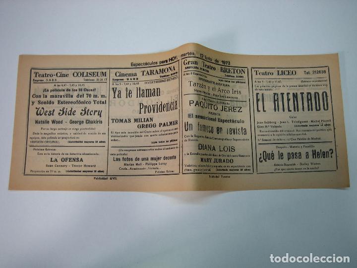 Carteles espect&aacute;culos: Antiguo programa de cines. Cartelera de peliculas 1973 - Foto 1