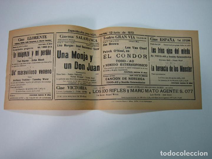 Carteles espect&aacute;culos: Antiguo programa de cines. Cartelera de peliculas 1973 - Foto 2