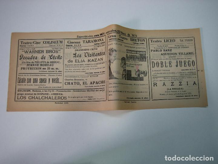 Carteles espect&aacute;culos: Antiguo programa de cines. Cartelera de peliculas 1973 - Foto 1