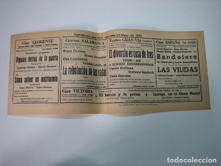 Carteles espect&aacute;culos: Antiguo programa de cines. Cartelera de peliculas 1973 - Foto 2