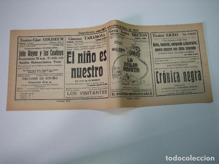 Carteles espect&aacute;culos: Antiguo programa de cines. Cartelera de peliculas 1973 - Foto 1