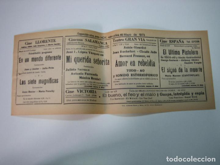 Carteles espect&aacute;culos: Antiguo programa de cines. Cartelera de peliculas 1973 - Foto 2