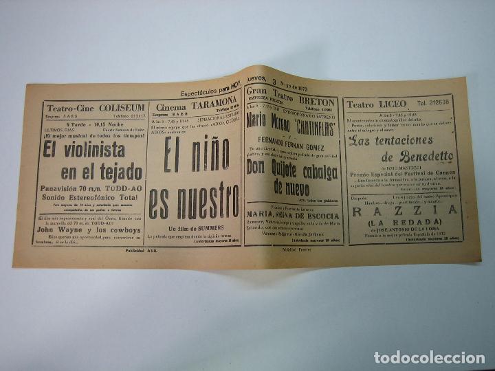Carteles espect&aacute;culos: Antiguo programa de cines. Cartelera de peliculas 1973 - Foto 2