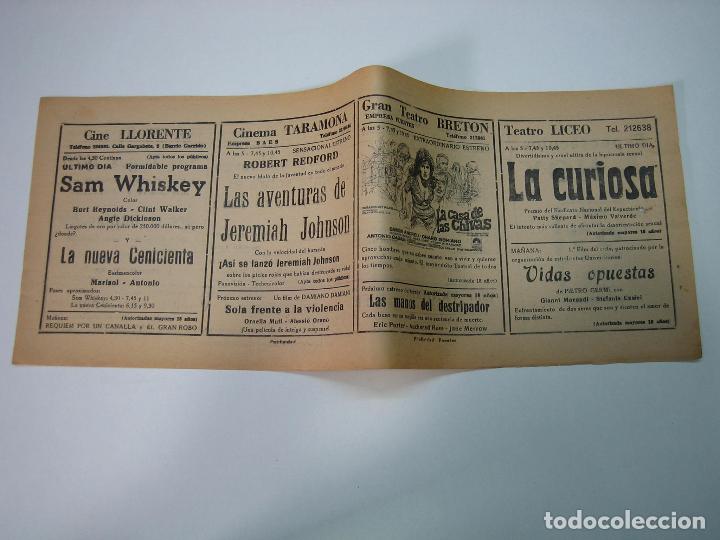 Carteles espect&aacute;culos: Antiguo programa de cines. Cartelera de peliculas 1973 - Foto 2