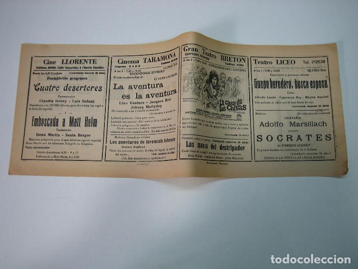 Carteles espect&aacute;culos: Antiguo programa de cines. Cartelera de peliculas 1973 - Foto 2