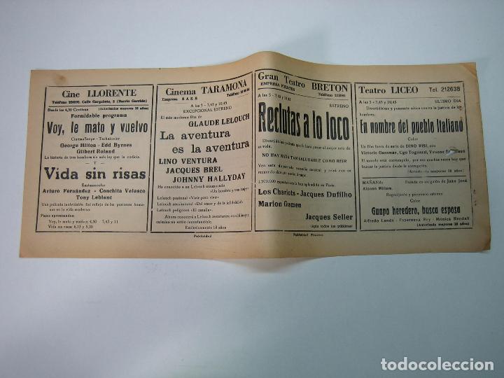 Carteles espect&aacute;culos: Antiguo programa de cines. Cartelera de peliculas 1973 - Foto 2