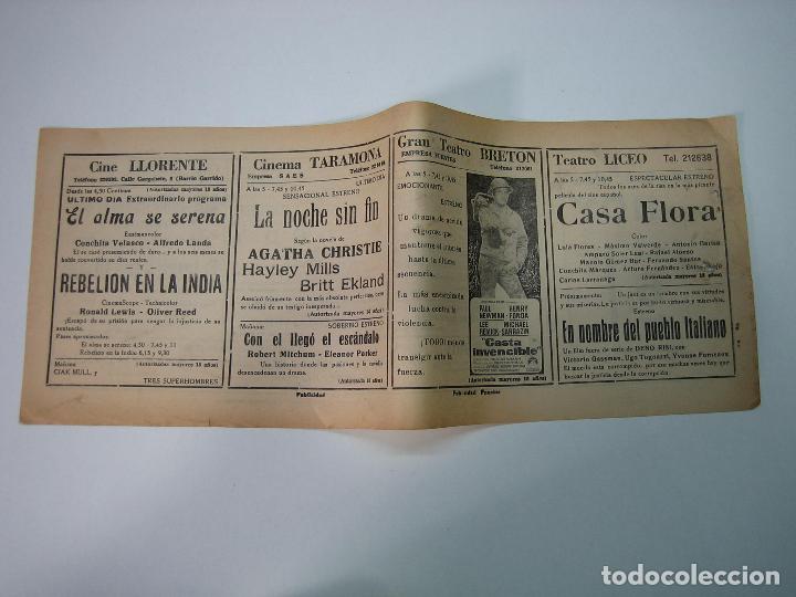 Carteles espect&aacute;culos: Antiguo programa de cines. Cartelera de peliculas 1973 - Foto 2