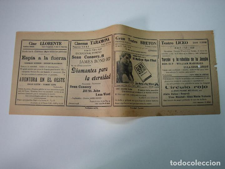 Carteles espect&aacute;culos: Antiguo programa de cines. Cartelera de peliculas 1973 - Foto 2