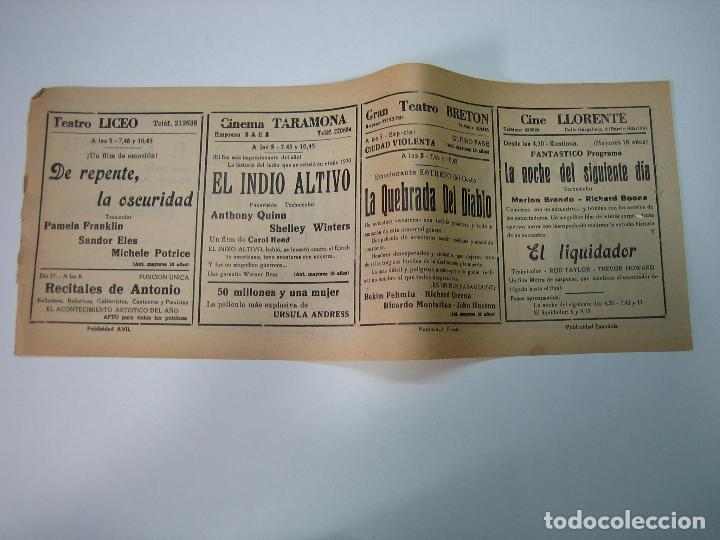 Carteles espect&aacute;culos: Antiguo programa de cines. Cartelera de peliculas 1973 - Foto 2