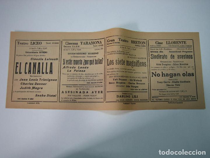 Carteles espect&aacute;culos: Antiguo programa de cines. Cartelera de peliculas 1973 - Foto 2