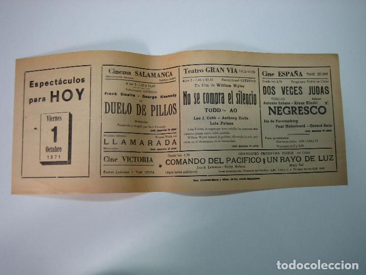 Carteles espect&aacute;culos: Antiguo programa de cines. Cartelera de peliculas 1971 - Foto 1