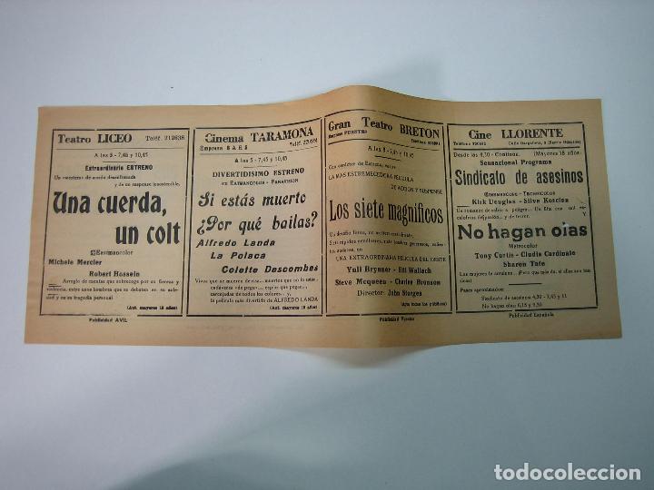 Carteles espect&aacute;culos: Antiguo programa de cines. Cartelera de peliculas 1971 - Foto 2