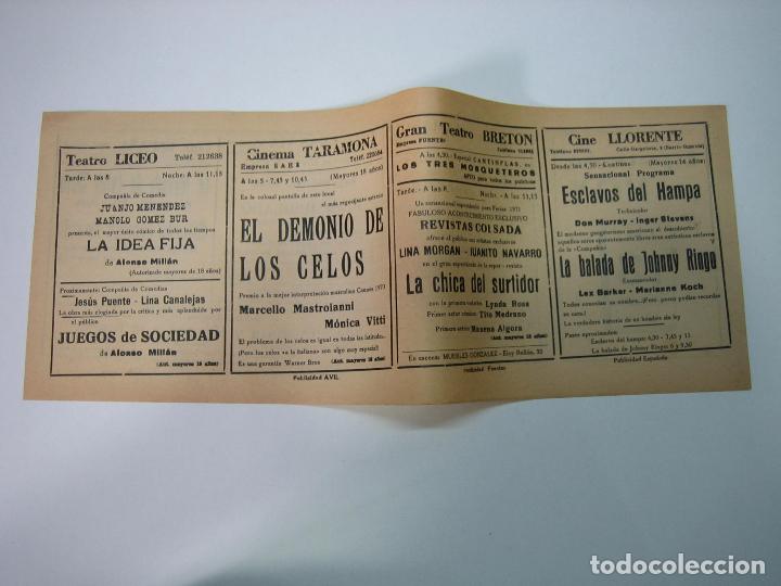 Carteles espect&aacute;culos: Antiguo programa de cines. Cartelera de peliculas 1971 - Foto 2