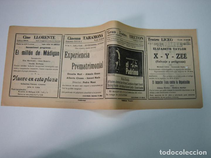 Carteles espect&aacute;culos: Antiguo programa de cines. Cartelera de peliculas 1971 - Foto 2