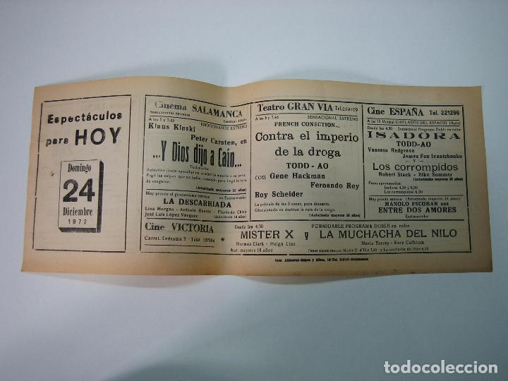 Carteles espect&aacute;culos: Antiguo programa de cines. Cartelera de peliculas 1972 - Foto 1