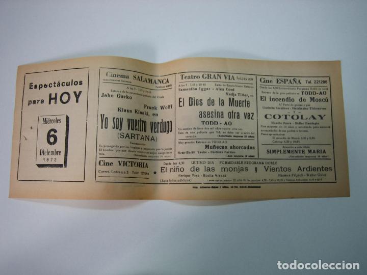Carteles espect&aacute;culos: Antiguo programa de cines. Cartelera de peliculas 1972 - Foto 1