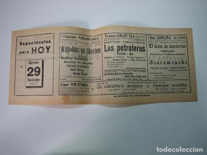 Carteles espect&aacute;culos: Antiguo programa de cines. Cartelera de peliculas 1972 - Foto 1