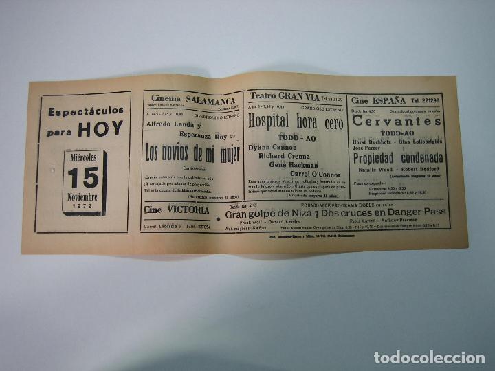 Carteles espect&aacute;culos: Antiguo programa de cines. Cartelera de peliculas 1972 - Foto 1