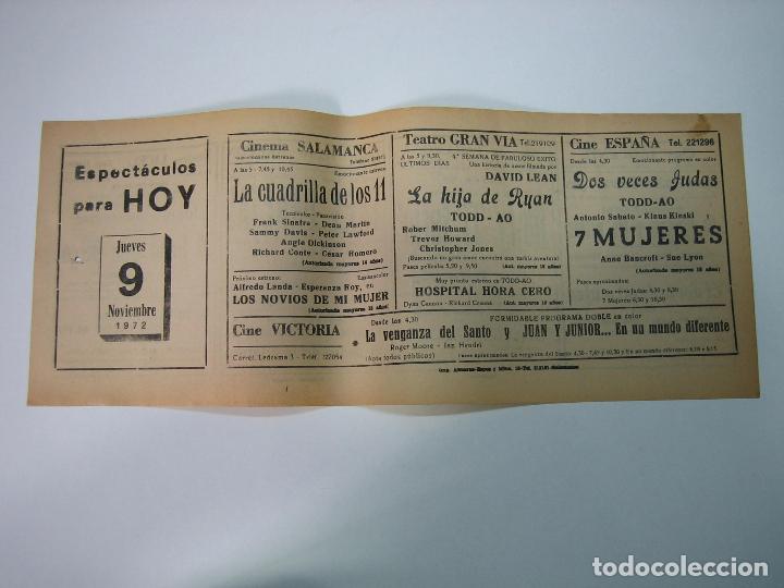 Carteles espect&aacute;culos: Antiguo programa de cines. Cartelera de peliculas 1972 - Foto 1