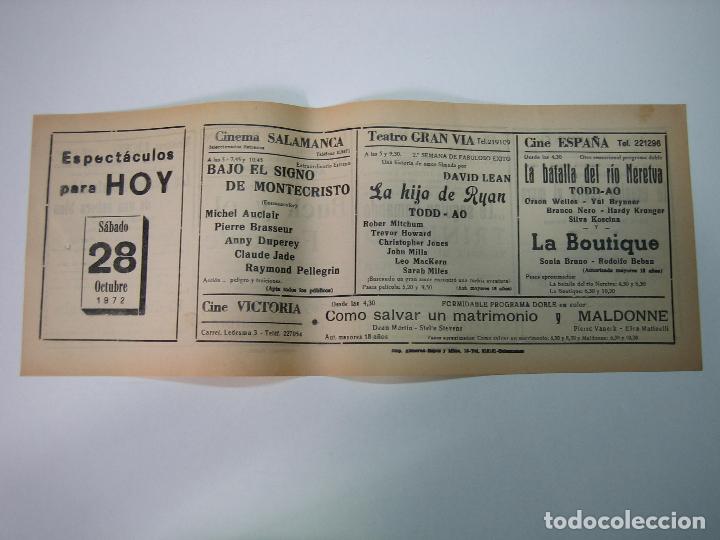 Carteles espect&aacute;culos: Antiguo programa de cines. Cartelera de peliculas 1972 - Foto 1