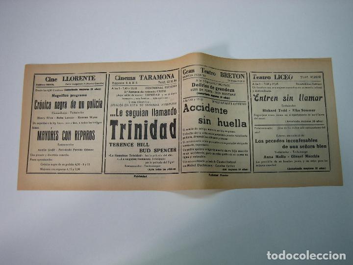 Carteles espect&aacute;culos: Antiguo programa de cines. Cartelera de peliculas 1972 - Foto 2