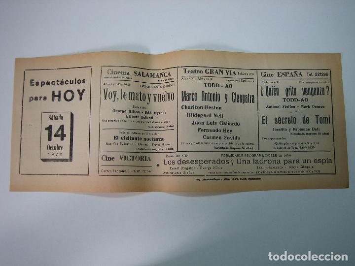 Carteles espect&aacute;culos: Antiguo programa de cines. Cartelera de peliculas 1972 - Foto 1