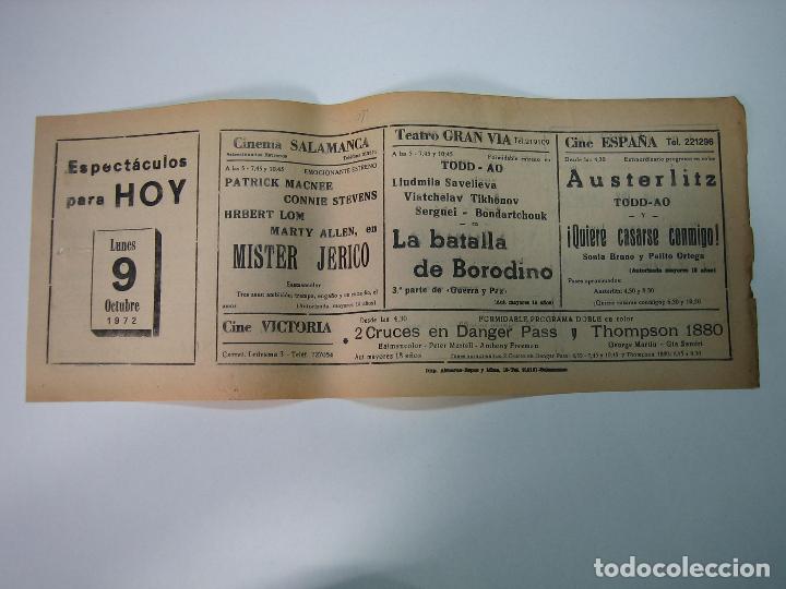 Carteles espect&aacute;culos: Antiguo programa de cines. Cartelera de peliculas 1972 - Foto 1