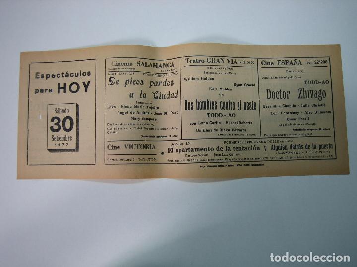 Carteles espect&aacute;culos: Antiguo programa de cines. Cartelera de peliculas 1972 - Foto 1