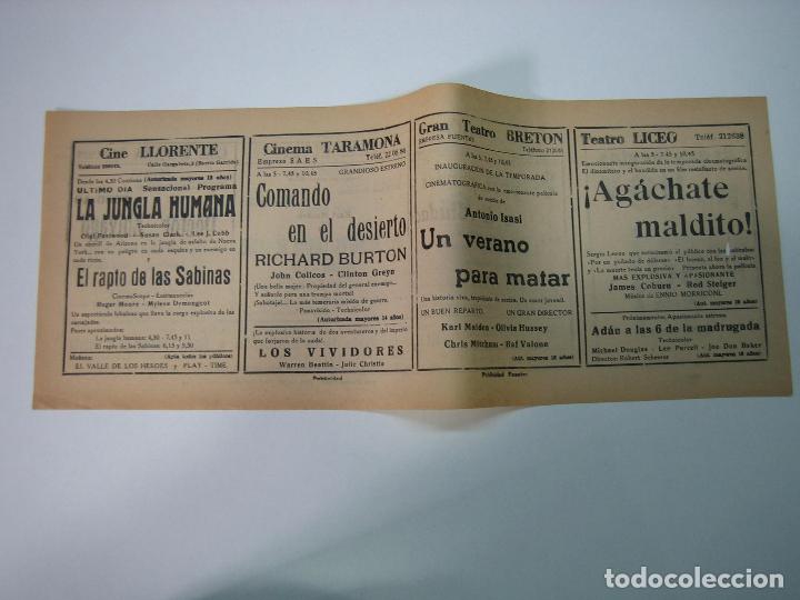 Carteles espect&aacute;culos: Antiguo programa de cines. Cartelera de peliculas 1972 - Foto 2