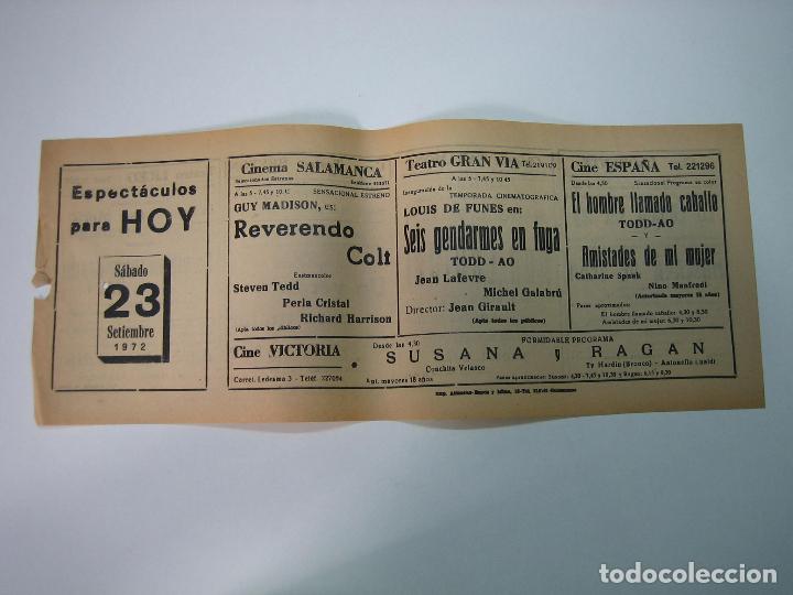 Carteles espect&aacute;culos: Antiguo programa de cines. Cartelera de peliculas 1972 - Foto 1