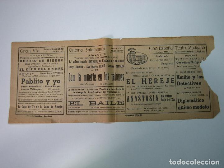 Carteles espect&aacute;culos: Antiguo programa de cines. Cartelera de peliculas 1960 - Foto 2