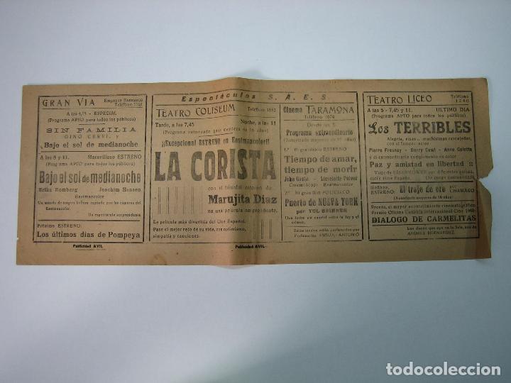 Carteles espect&aacute;culos: Antiguo programa de cines. Cartelera de peliculas 1960 - Foto 2