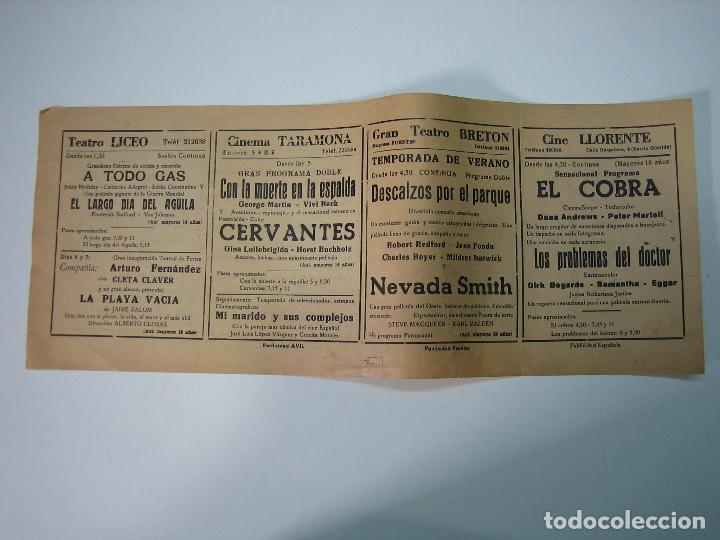 Carteles espect&aacute;culos: Antiguo programa de cines. Cartelera de peliculas 1971 - Foto 2