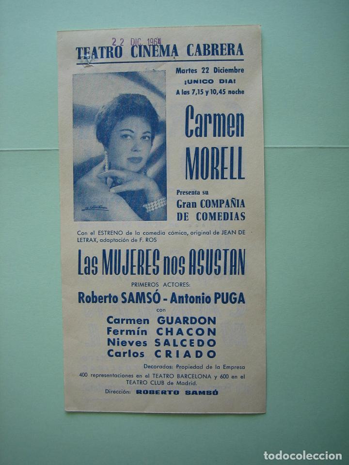 Carteles espect&aacute;culos: Antiguo programa de espect&aacute;culos. Carmen Morell - Foto 1