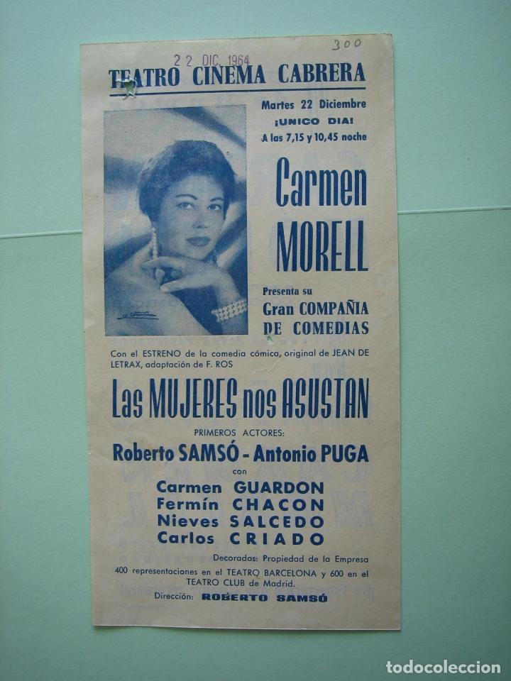 Carteles espect&aacute;culos: Antiguo programa de espect&aacute;culos. Carmen Morell - Foto 1