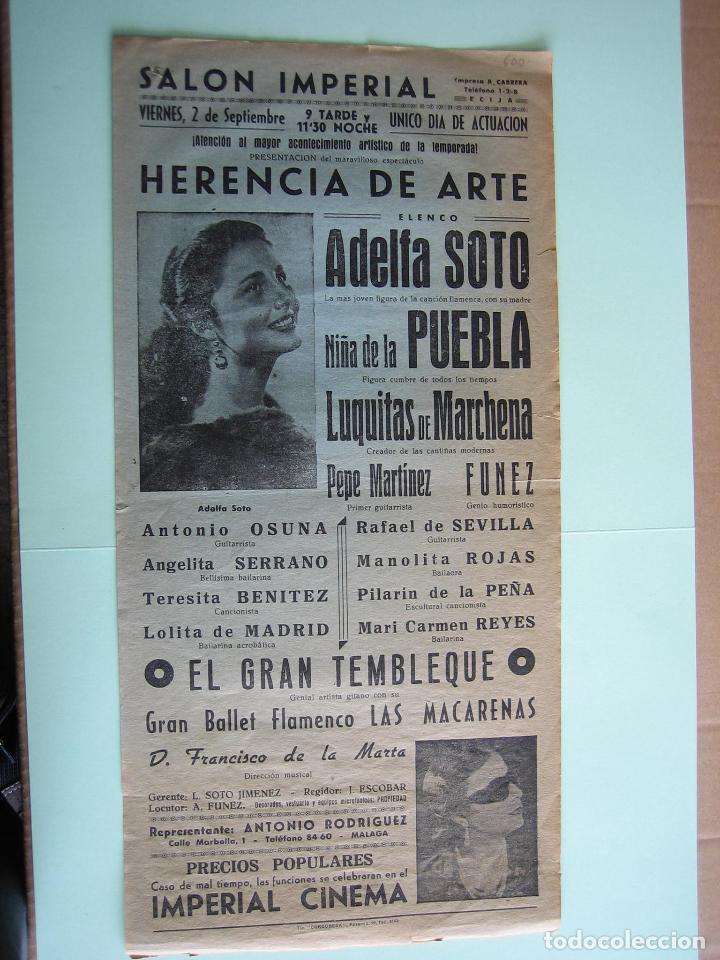 Carteles espect&aacute;culos: Antiguo programa de espect&aacute;culos. Flamenco - Foto 1