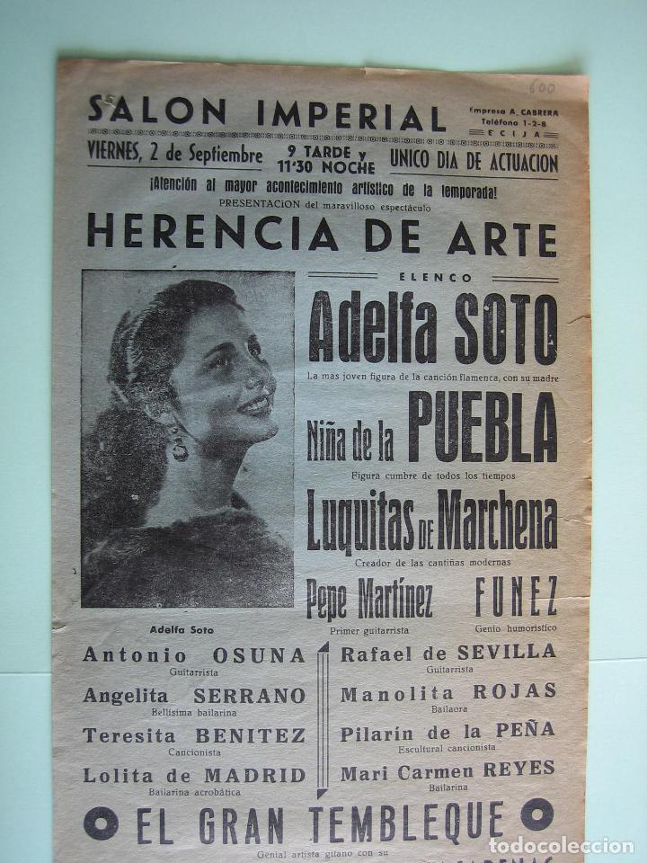 Carteles espect&aacute;culos: Antiguo programa de espect&aacute;culos. Flamenco - Foto 2