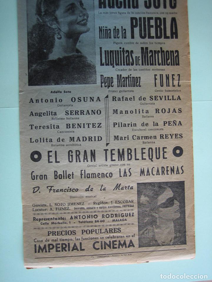 Carteles espect&aacute;culos: Antiguo programa de espect&aacute;culos. Flamenco - Foto 3