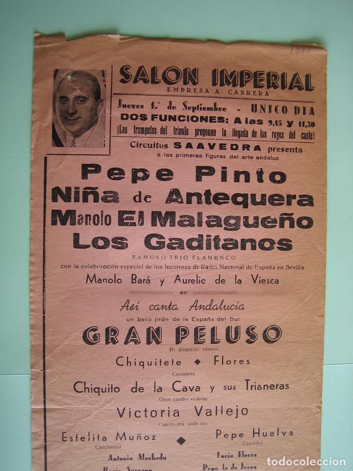 Carteles espect&aacute;culos: Antiguo programa de espect&aacute;culos. Flamenco - Foto 1