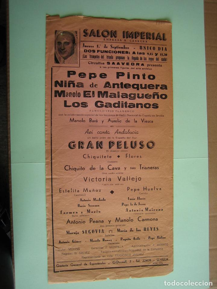 Carteles espect&aacute;culos: Antiguo programa de espect&aacute;culos. Flamenco - Foto 2