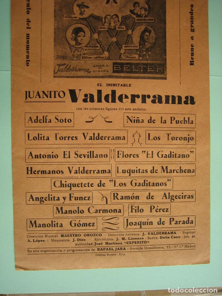 Carteles espect&aacute;culos: Antiguo programa de espect&aacute;culos. Flamenco - Foto 3