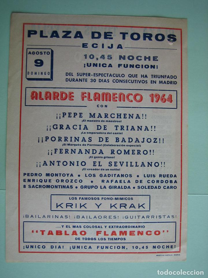 Carteles espect&aacute;culos: Antiguo programa de espect&aacute;culos. Flamenco - Foto 1