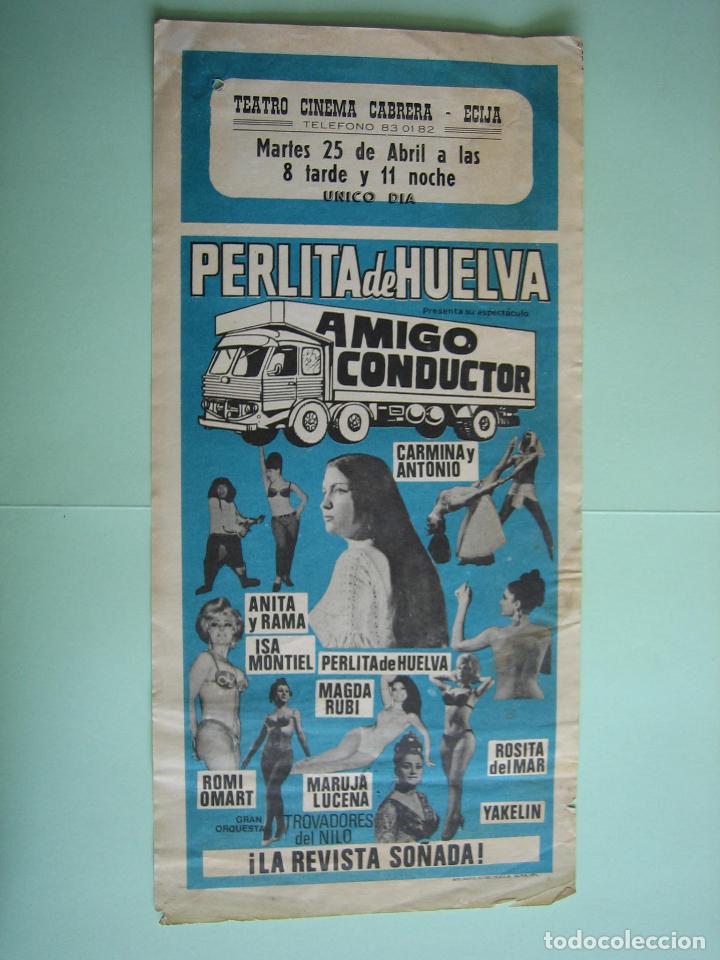 Carteles espect&aacute;culos: Antiguo programa de espect&aacute;culos. Flamenco. Perlita de Huelva - Foto 1