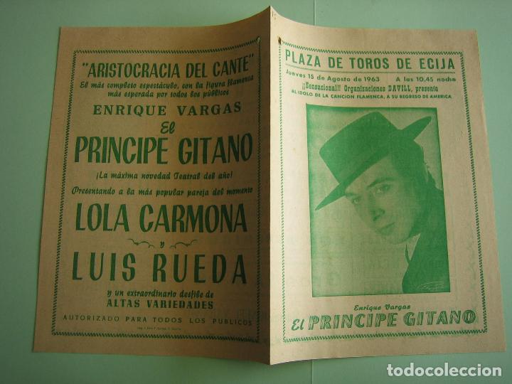Carteles espect&aacute;culos: Antiguo programa de espect&aacute;culos. Flamenco. El Principe Gitano - Foto 3