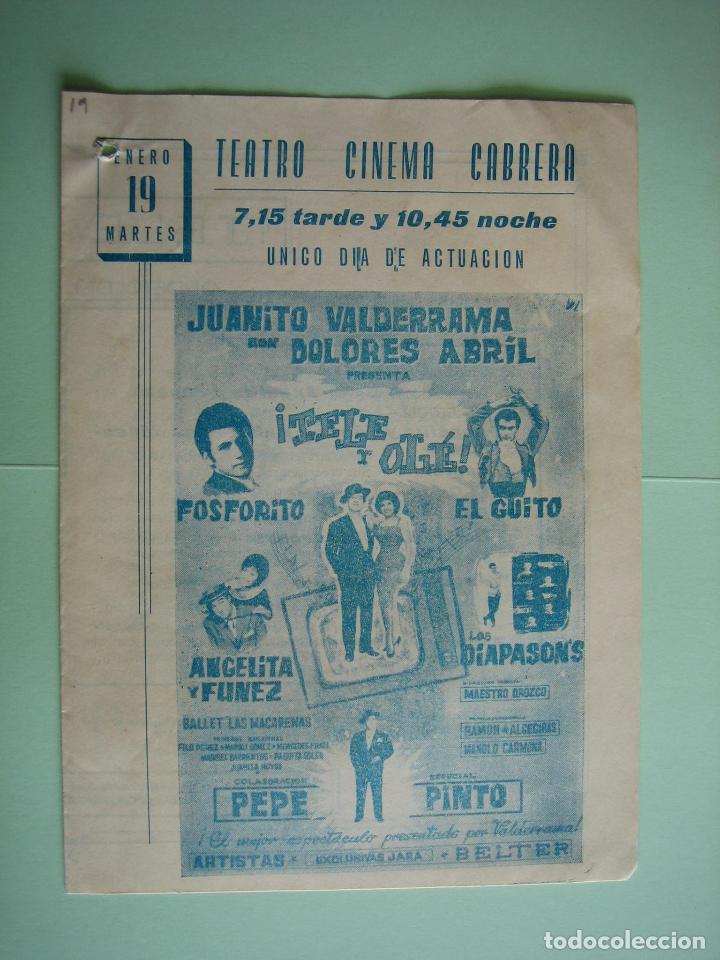 Carteles espect&aacute;culos: Antiguo programa de espect&aacute;culos. Flamenco. Valderrama,....... - Foto 1
