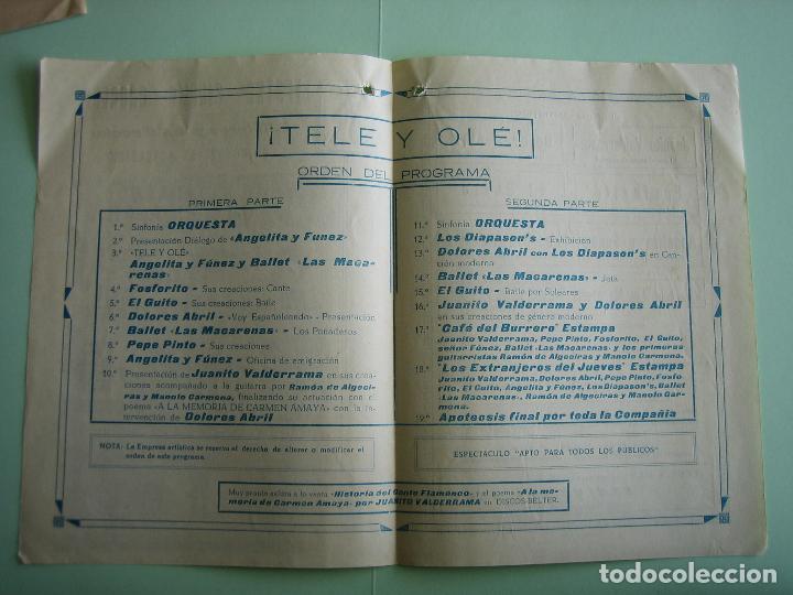 Carteles espect&aacute;culos: Antiguo programa de espect&aacute;culos. Flamenco. Valderrama,....... - Foto 2