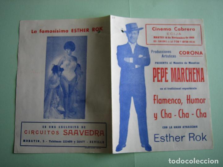 Carteles espect&aacute;culos: Antiguo programa de espect&aacute;culos. Flamenco. Pepe Marchena - Foto 2